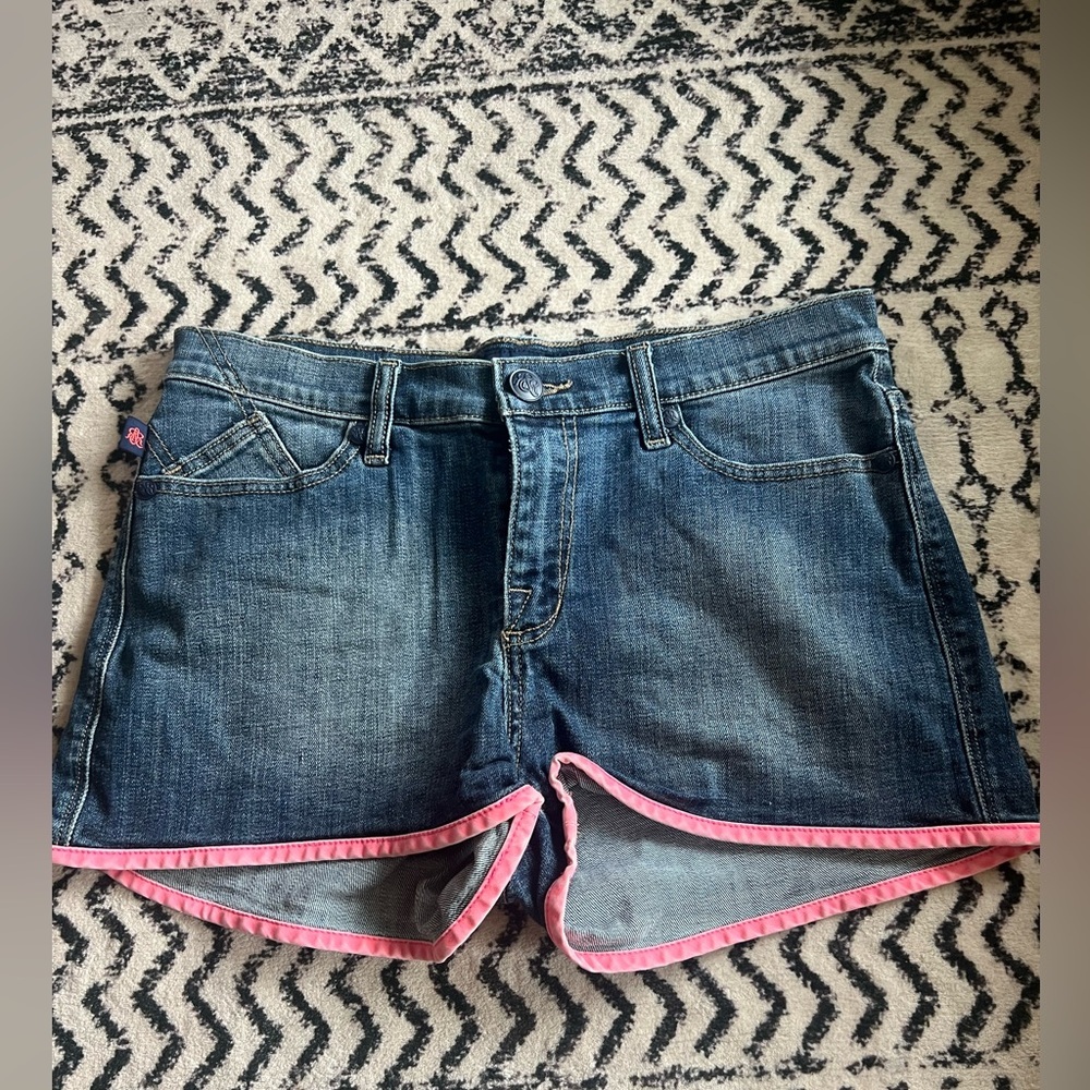 Rock & Republic Denim Jean Shorts with Pink Trim